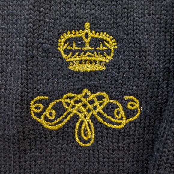 Vintage Koret Cardigan Women's Large Navy Argyle Preppy Academia Wool - Picture 5 of 11